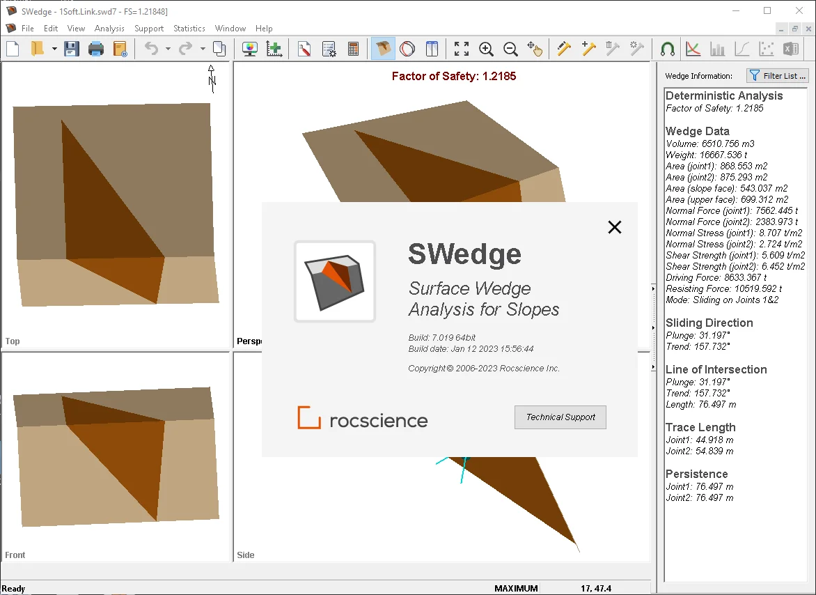 Rocscience SWedge 7.019